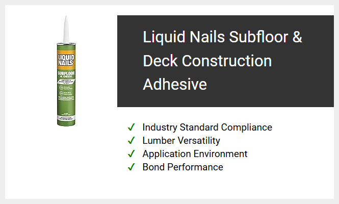 Liquid Nails Subfloor & Deck Construction Adhesive