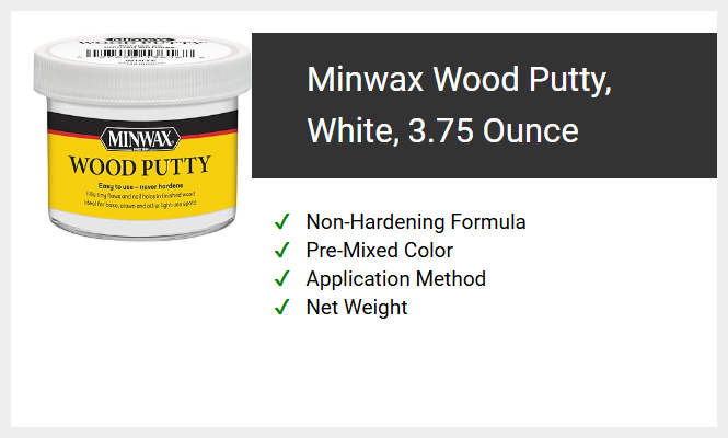 Minwax Wood Putty, White, 3.75 Ounce