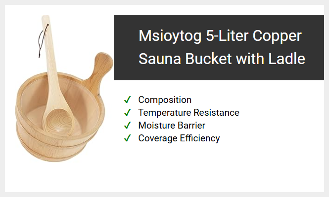 Msioytog 5-Liter Copper Sauna Bucket with Ladle