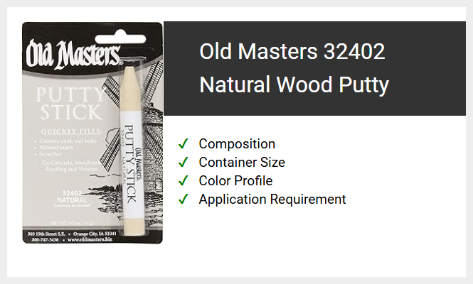 Old Masters 32402 Natural Wood Putty