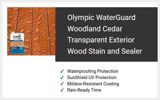Olympic WaterGuard Woodland Cedar Transparent Exterior Wood Stain and Sealer