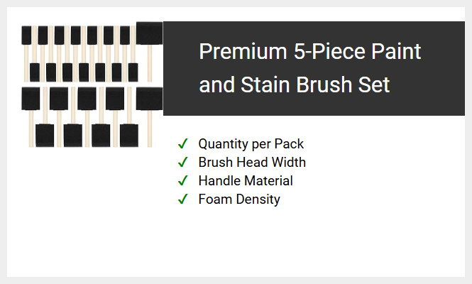 Premium 5-Piece Paint and Stain Brush Set