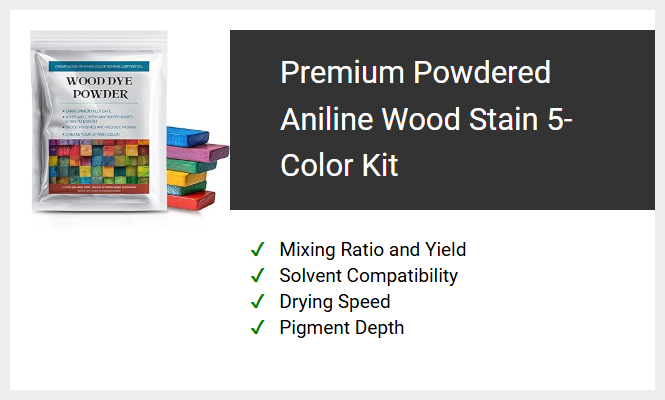 Premium Powdered Aniline Wood Stain 5-Color Kit