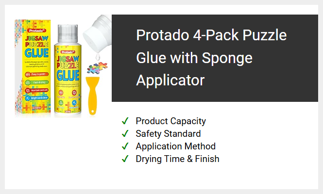Protado 4-Pack Puzzle Glue with Sponge Applicator
