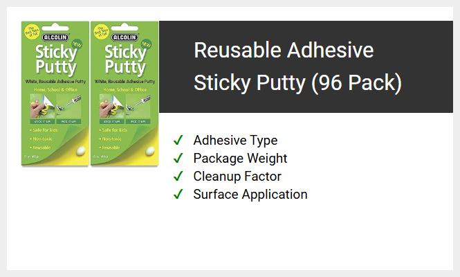 Reusable Adhesive Sticky Putty (96 Pack)
