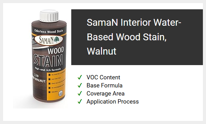 SamaN Interior Water-Based Wood Stain, Walnut