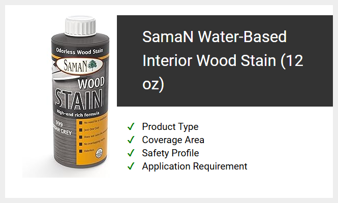 SamaN Water-Based Interior Wood Stain (12 oz)