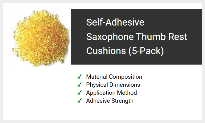 Self-Adhesive Saxophone Thumb Rest Cushions (5-Pack)
