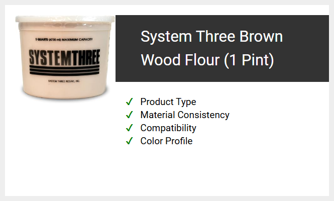 System Three Brown Wood Flour (1 Pint)