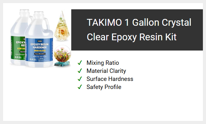 TAKIMO 1 Gallon Crystal Clear Epoxy Resin Kit