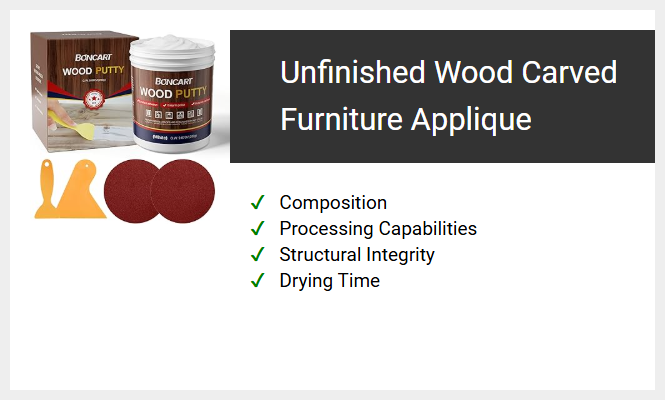 Unfinished Wood Carved Furniture Applique