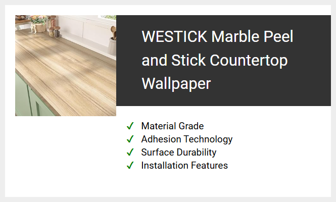 WESTICK Marble Peel and Stick Countertop Wallpaper