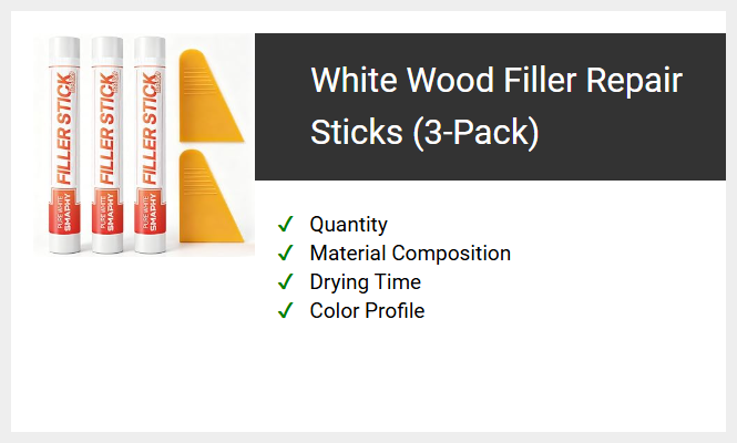 White Wood Filler Repair Sticks (3-Pack)