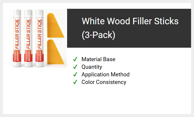 White Wood Filler Sticks (3-Pack)