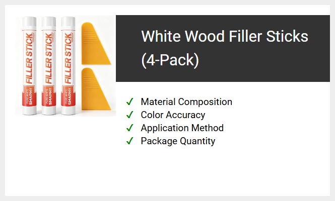 White Wood Filler Sticks (4-Pack)