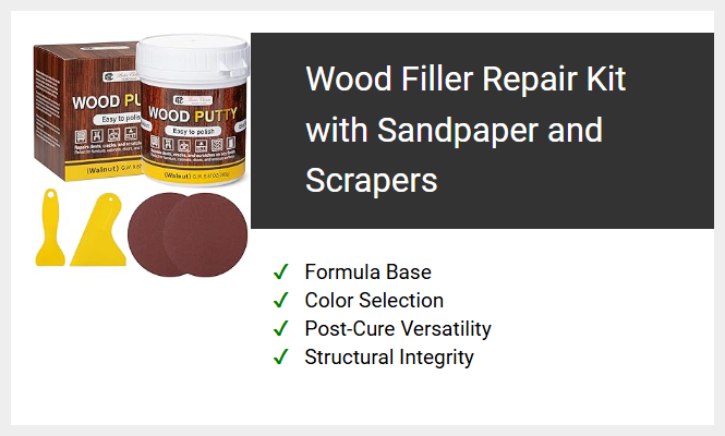Wood Filler Repair Kit with Sandpaper and Scrapers