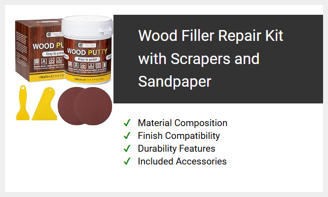 Wood Filler Repair Kit with Scrapers and Sandpaper