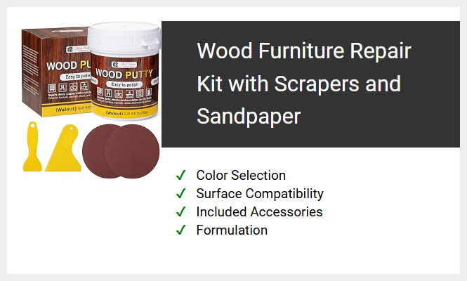 Wood Furniture Repair Kit with Scrapers and Sandpaper