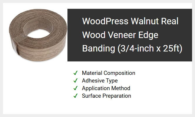WoodPress Walnut Real Wood Veneer Edge Banding (3/4-inch x 25ft)