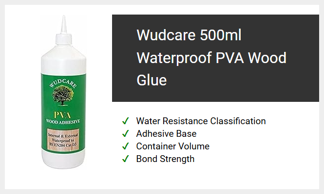 Wudcare 500ml Waterproof PVA Wood Glue
