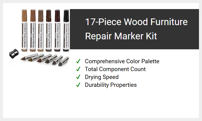 17-Piece Wood Furniture Repair Marker Kit