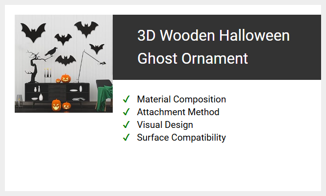 3D Wooden Halloween Ghost Ornament