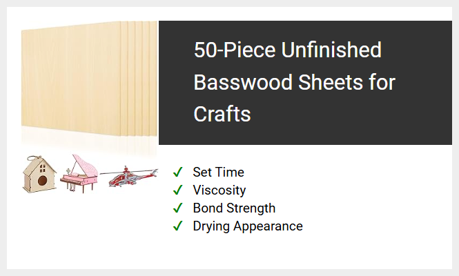 50-Piece Unfinished Basswood Sheets for Crafts