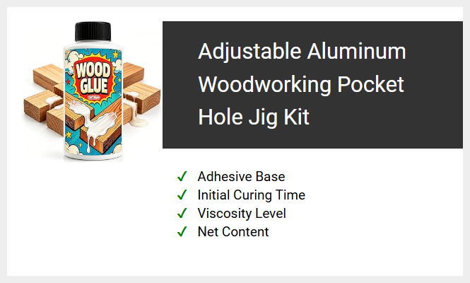 Adjustable Aluminum Woodworking Pocket Hole Jig Kit