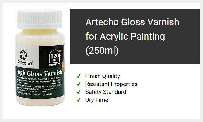 Artecho Gloss Varnish for Acrylic Painting (250ml)