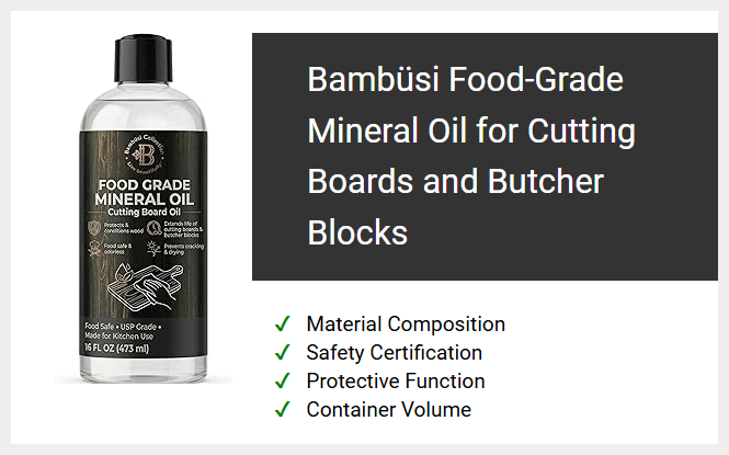 Bambüsi Food-Grade Mineral Oil for Cutting Boards and Butcher Blocks