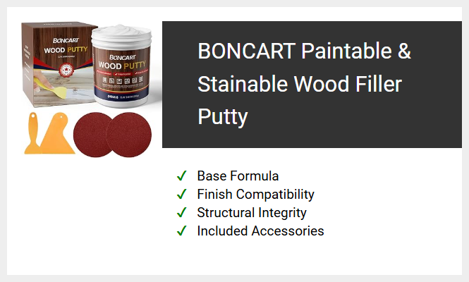 BONCART Paintable & Stainable Wood Filler Putty