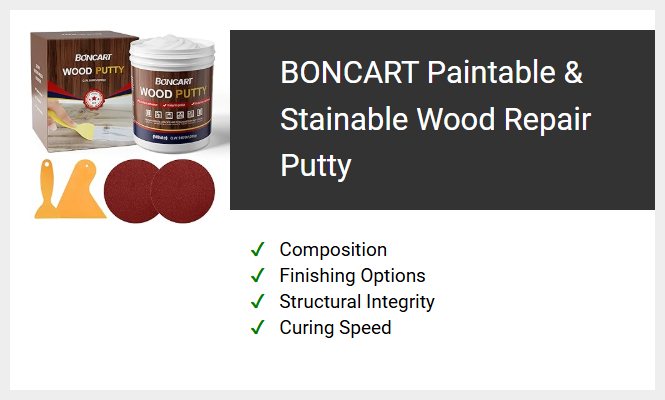 BONCART Paintable and Stainable Wood Repair Putty