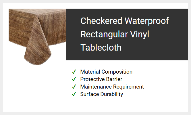 Checkered Waterproof Rectangular Vinyl Tablecloth