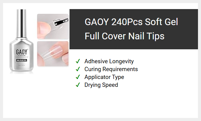 GAOY 240Pcs Soft Gel Full Cover Nail Tips