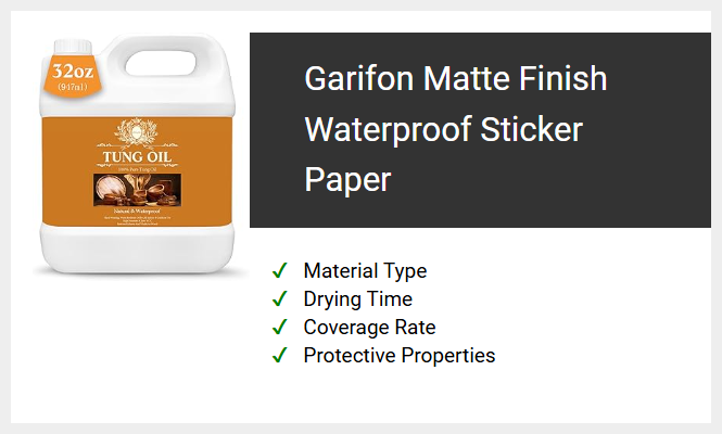 Garifon Matte Finish Waterproof Sticker Paper