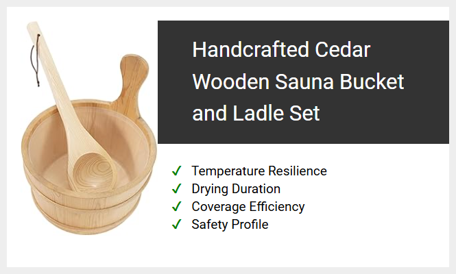 Handcrafted Cedar Wooden Sauna Bucket and Ladle Set