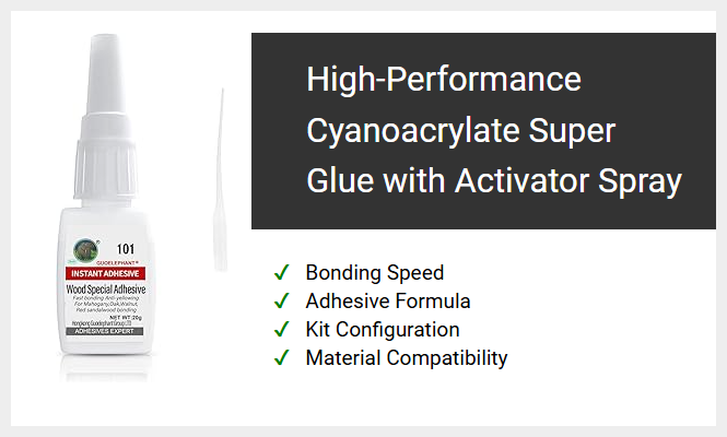 High-Performance Cyanoacrylate Super Glue with Activator Spray