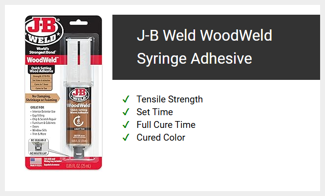 J-B Weld WoodWeld Syringe Adhesive