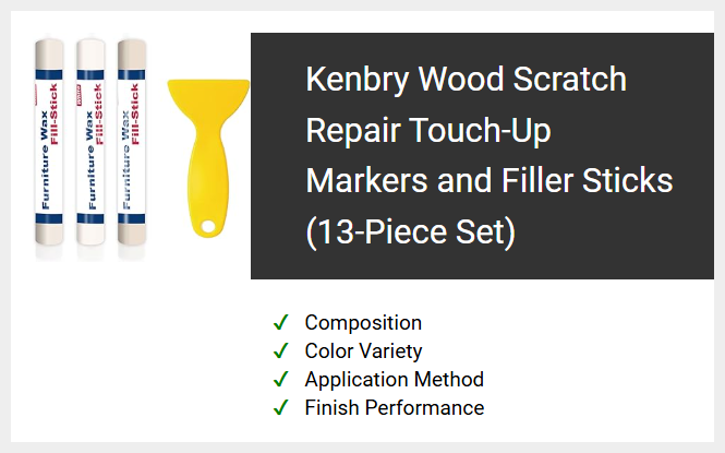 Kenbry Wood Scratch Repair Touch-Up Markers and Filler Sticks (13-Piece Set)