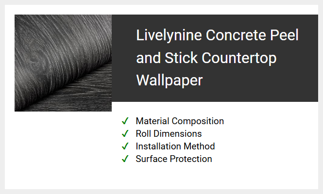 Livelynine Concrete Peel and Stick Countertop Wallpaper