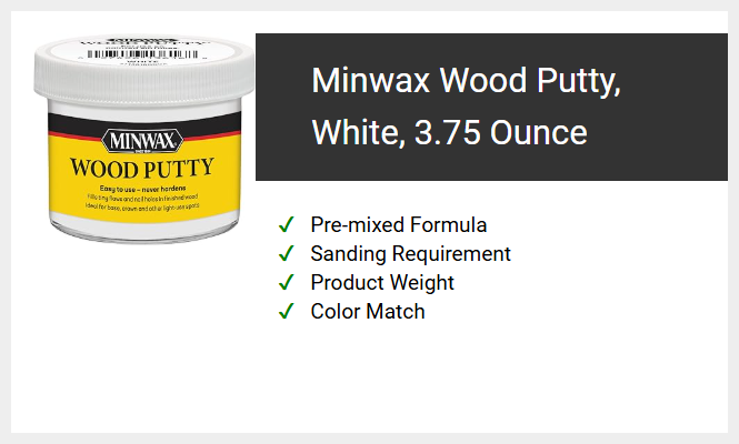 Minwax Wood Putty, White, 3.75 Ounce