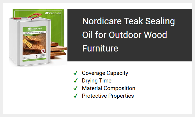 Nordicare Teak Sealing Oil for Outdoor Wood Furniture