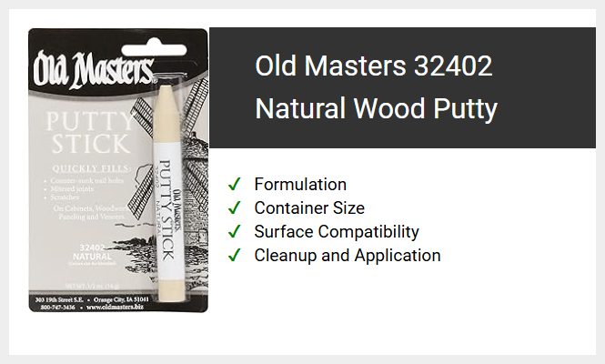 Old Masters 32402 Natural Wood Putty