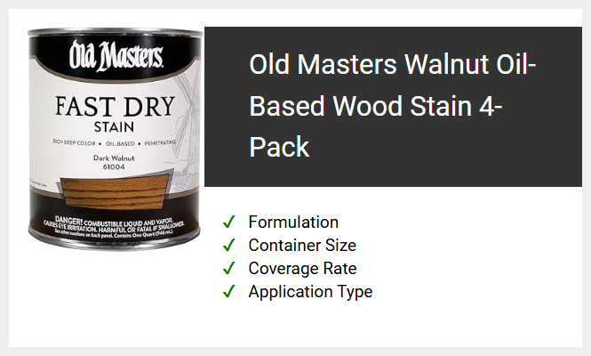 Old Masters Walnut Oil-Based Wood Stain 4-Pack