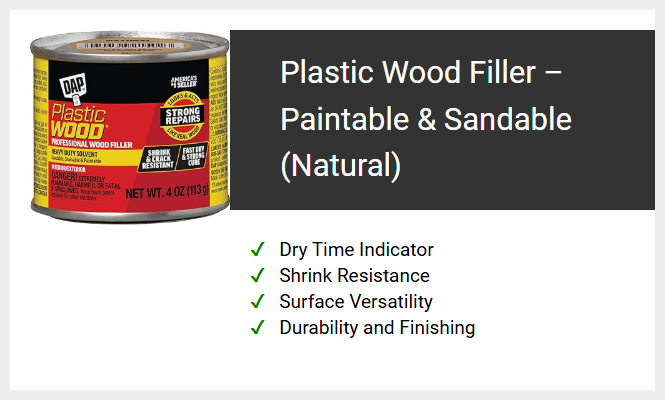 Plastic Wood Filler – Paintable & Sandable (Natural)