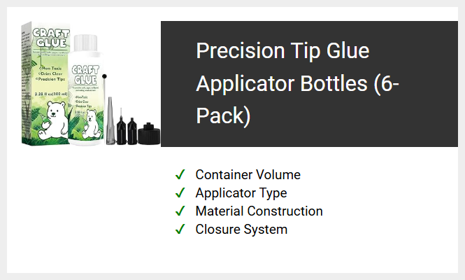 Precision Tip Glue Applicator Bottles (6-Pack)