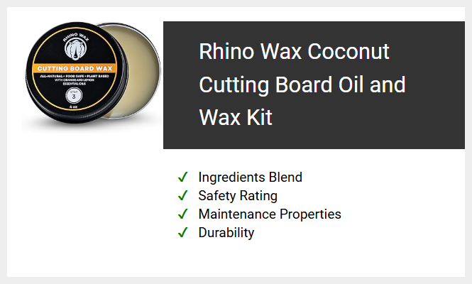 Rhino Wax Coconut Cutting Board Oil and Wax Kit