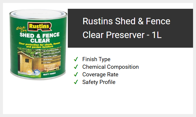 Rustins Shed & Fence Clear Preserver - 1L