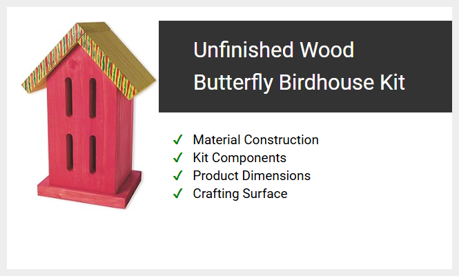 Unfinished Wood Butterfly Birdhouse Kit
