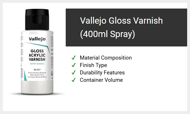 Vallejo Gloss Varnish (400ml Spray)